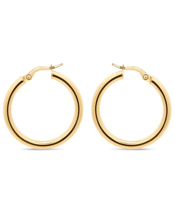 3mm Yellow Gold  Hoop Earrings soldes