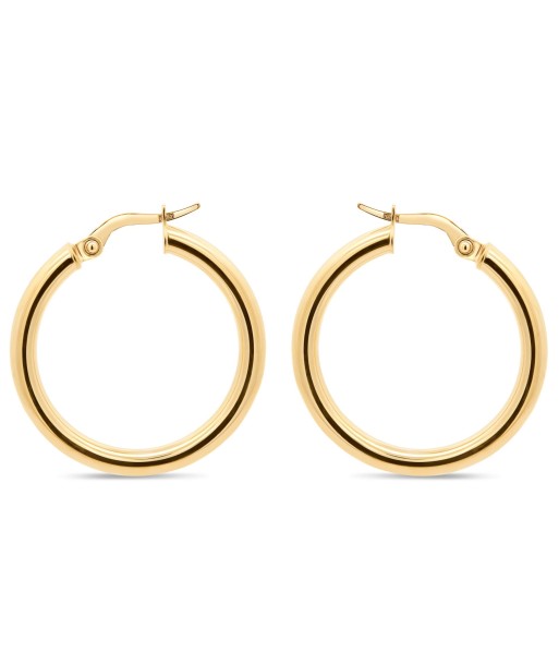 3mm Yellow Gold  Hoop Earrings soldes