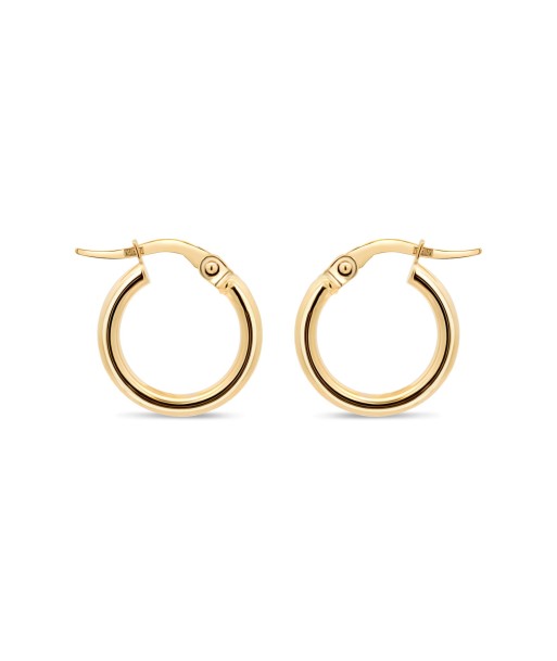 2mm Yellow Gold Stovepipe Hoop Earrings livraison gratuite