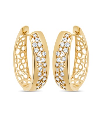 1.00 CTW Diamond Hoop Earrings la chaussure