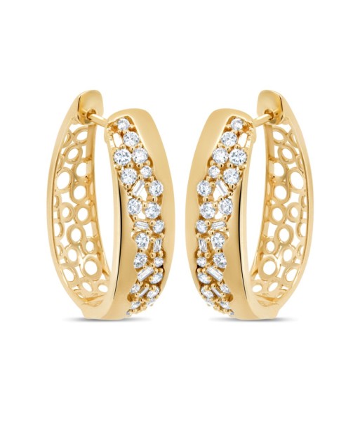 1.00 CTW Diamond Hoop Earrings la chaussure