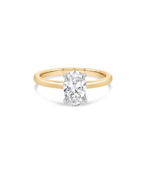 1.05CT Lab Grown Oval Yellow Gold Engagement Ring pas cheres