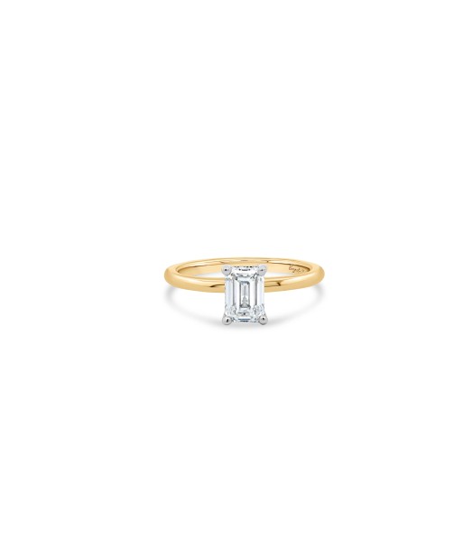 1.05CT Lab Grown Emerald Cut Hidden Halo Yellow Gold Engagement Ring Comment ça marche