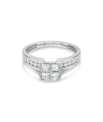 .75CTW Diamond Quad White Gold Engagement Ring de votre