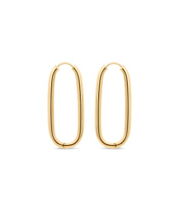 Yellow Gold Oval Hoop Earrings l'achat 