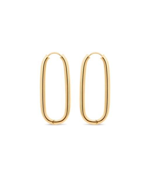 Yellow Gold Oval Hoop Earrings l'achat 