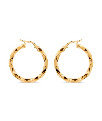 Yellow Gold Twist Hoop Earrings Voir les baskets