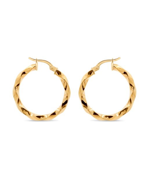 Yellow Gold Twist Hoop Earrings Voir les baskets