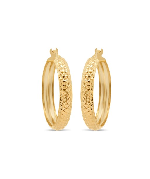 Yellow Gold Diamond Cut Earrings chez Cornerstreet bien 