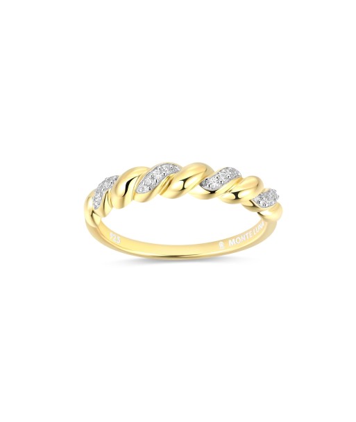 Monte Luna Gold Plated Sterling Silver Rope Ring JUSQU'A -70%! 