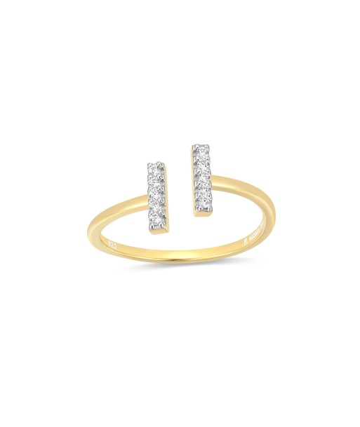 Monte Luna Gold Plated Sterling Silver Stick Ring en ligne des produits 