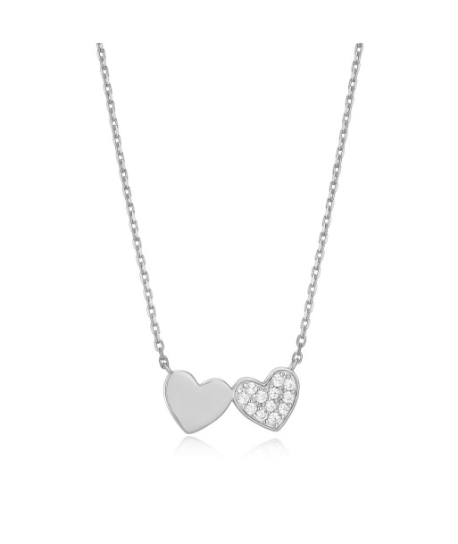 Monte Luna Sterling Silver  Double Heart Necklace de la marque