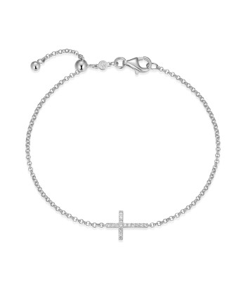 Monte Luna Silver Sideways Cross Bracelet Comparez plus de prix