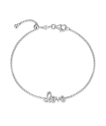 Monte Luna Sterling Silver Love Diamond Bracelet à prix réduit toute l'année