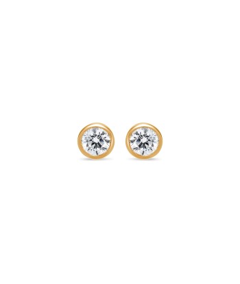 Yellow Gold 1.00CTW Lab Grown Round Diamond Stud Earrings de pas cher