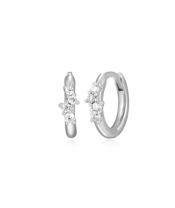 Monte Luna Silver Four Stone Hoop Earrings soldes