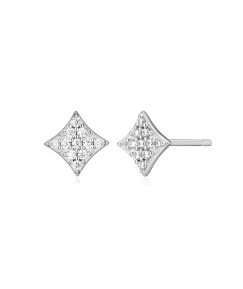 Monte Luna Silver Diamond Shape Stud Earrings de technologie