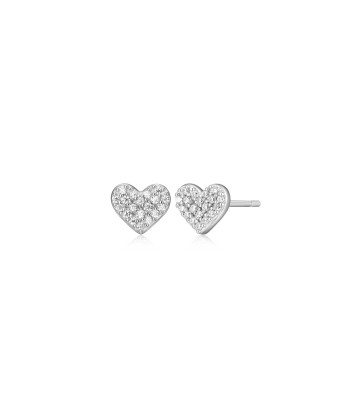 Monte Luna Silver Heart Stud Earrings rembourrage situé sous