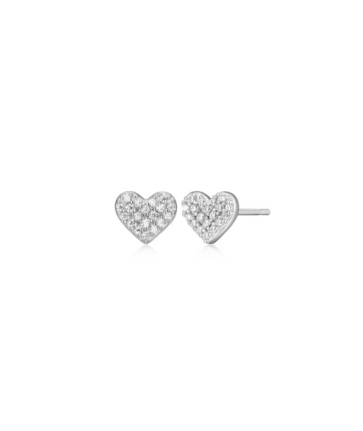 Monte Luna Silver Heart Stud Earrings rembourrage situé sous