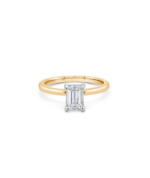 1.00CT Lab Grown Emerald Cut Engagement Ring: Yellow Gold 2024