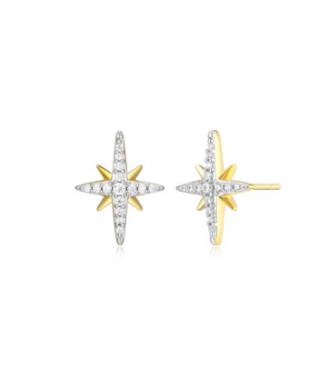 Monte Luna Gold Plated Star Stud Earrings destockage