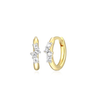 Monte Luna Gold Plated Four Stone Hoop Earrings livraison et retour toujours gratuits