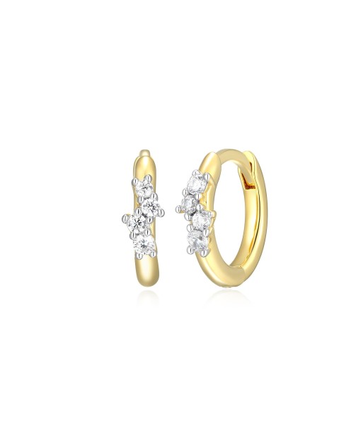 Monte Luna Gold Plated Four Stone Hoop Earrings livraison et retour toujours gratuits