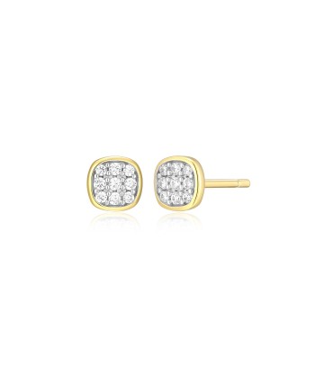 Monte Luna Gold Plated Cushion Stud Earrings livraison et retour toujours gratuits