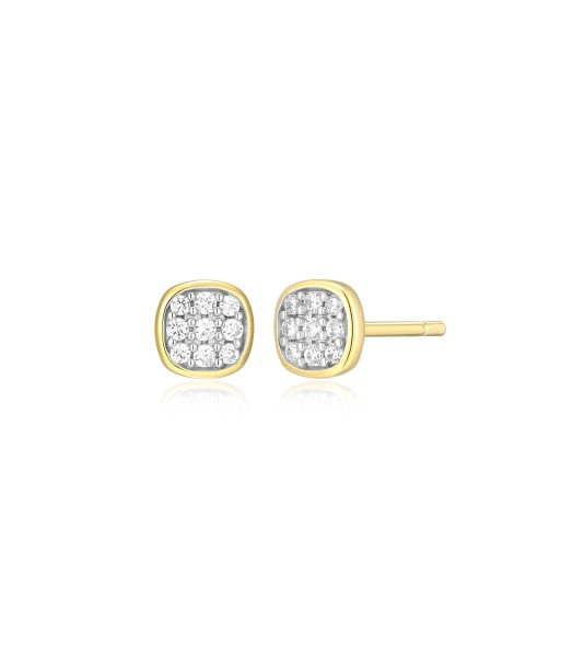 Monte Luna Gold Plated Cushion Stud Earrings livraison et retour toujours gratuits