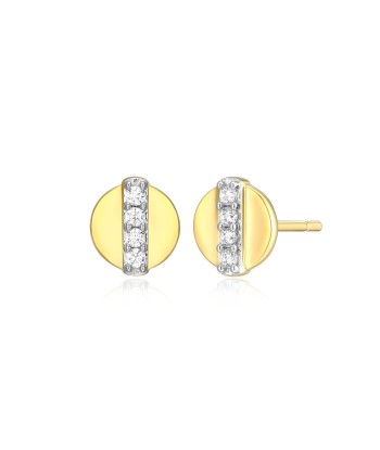 Monte Luna Gold Plated Button Stud Earrings de la marque