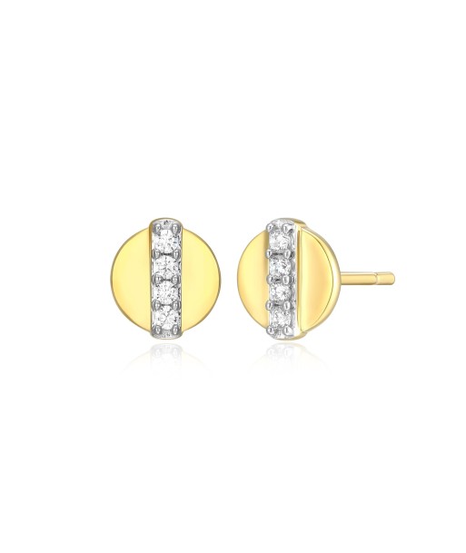 Monte Luna Gold Plated Button Stud Earrings de la marque