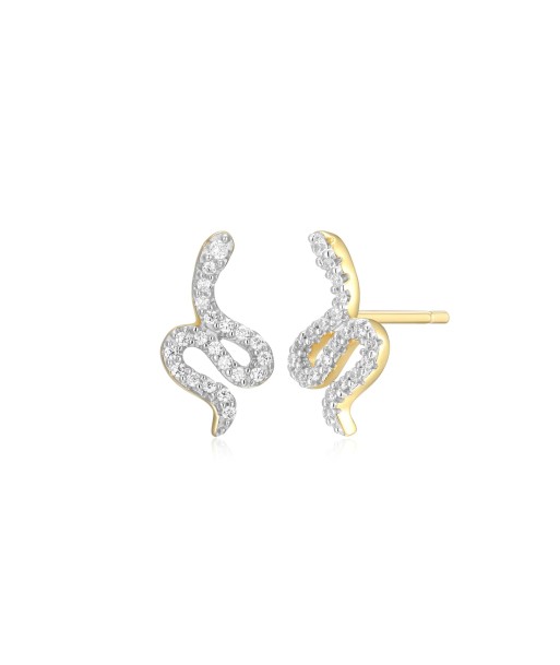 Monte Luna Gold Plated Snake Earrings en stock