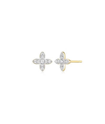 Monte Luna Gold Plated Flower Stud Earrings Les magasins à Paris