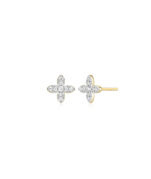 Monte Luna Gold Plated Flower Stud Earrings Les magasins à Paris