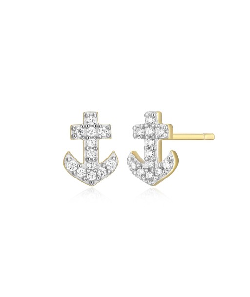 Monte Luna Gold Plated Anchor Stud Earrings Venez découvrir notre 