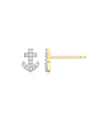 Monte Luna Gold Plated Anchor Stud Earrings Venez découvrir notre 