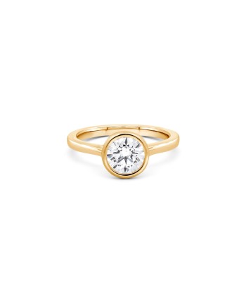 1.00CT Lab Grown Round Cut Yellow Gold Engagement Ring en linge