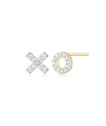 Monte Luna Gold Plated XO Stud Earrings basket pas cher