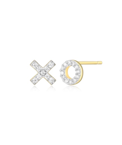 Monte Luna Gold Plated XO Stud Earrings basket pas cher