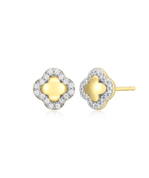 Monte Luna Gold Plated Clover Stud Earrings Pour