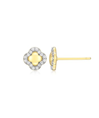 Monte Luna Gold Plated Clover Stud Earrings Pour