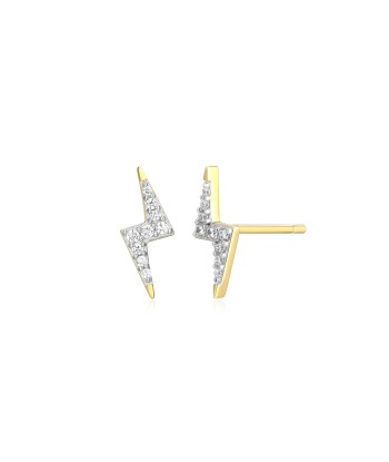 Monte Luna Gold Plated Lightning Bolt Stud Earrings france