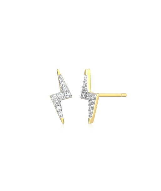 Monte Luna Gold Plated Lightning Bolt Stud Earrings france