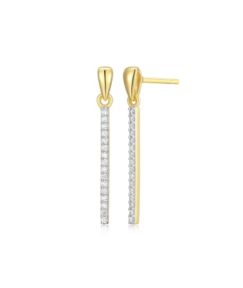 Monte Luna Gold Plated Stick Drop Stud Earrings Par le système avancé 