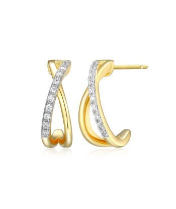 Monte Luna Gold Plated Criss Cross Stud Earrings meilleur choix