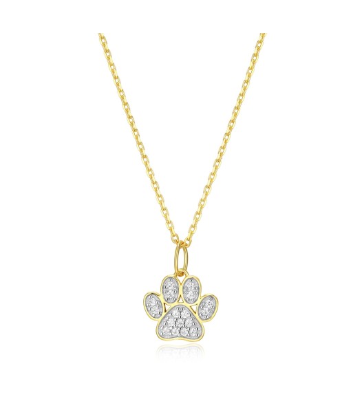 Monte Luna Gold Plated Paw Print Necklace meilleur choix