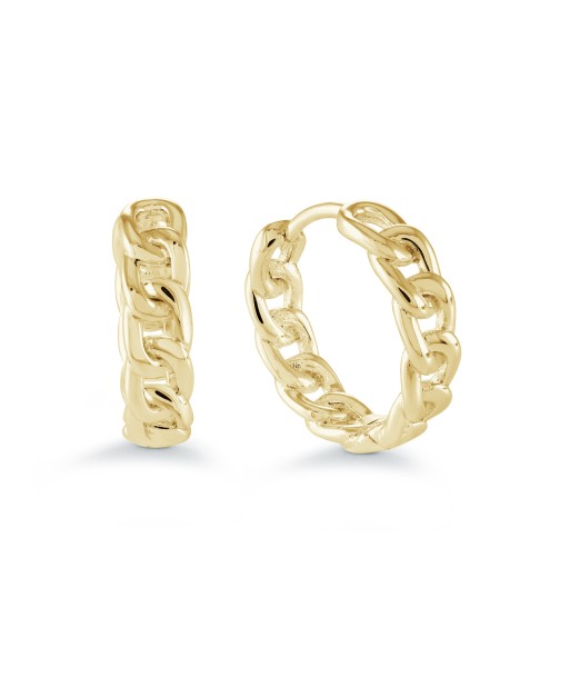 Italgem Stainless Steel Gold Tone Cuban Link Earrings pas cher chine