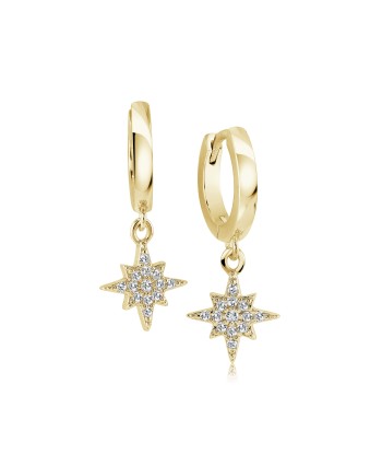 Italgem Stainless Steel Gold Tone North Star Earrings à prix réduit toute l'année