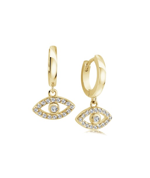 Italgem Stainless Steel Gold Tone Evil Eye Earrings Venez découvrir notre 