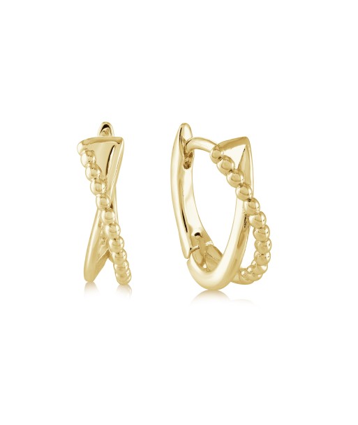 Italgem Stainless Steel Gold Tone Crossover Earrings en ligne